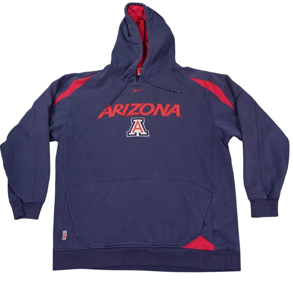 VTG Nike Arizona Wildcats Team Hoodie Mens Large Navy Blue Heavy Sweatshirt